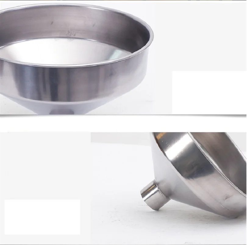 1Pc Stainless Steel Funnel Large Kitchen Funnel Liquid Cooking Oil Filter Tools Metal Wide Mouth Funnel For Filling Bottles Cans