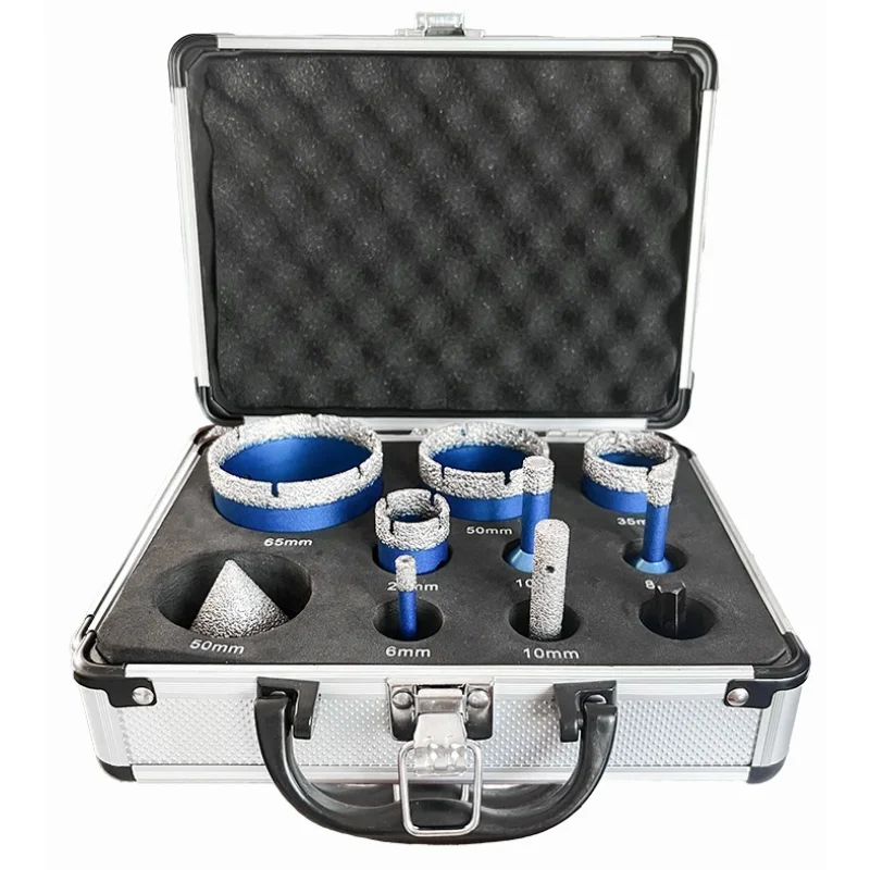 

Новый набор из 10 предметов 5/8-11, паяная алмазная коронка, 6 мм, 8 мм, вакуумная паяная стальная кольцевая пила для бетона, мрамора, пластика, каменной дрели