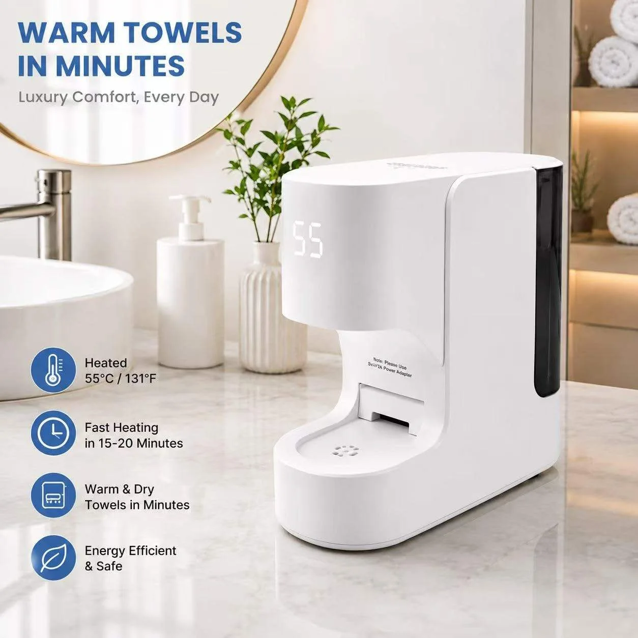 Wholesale Smart ABS Portable 600W Hot Face Towel Warmer Temperature Adjustable Wipe Warmer 5-Second Heating Disposable Towel