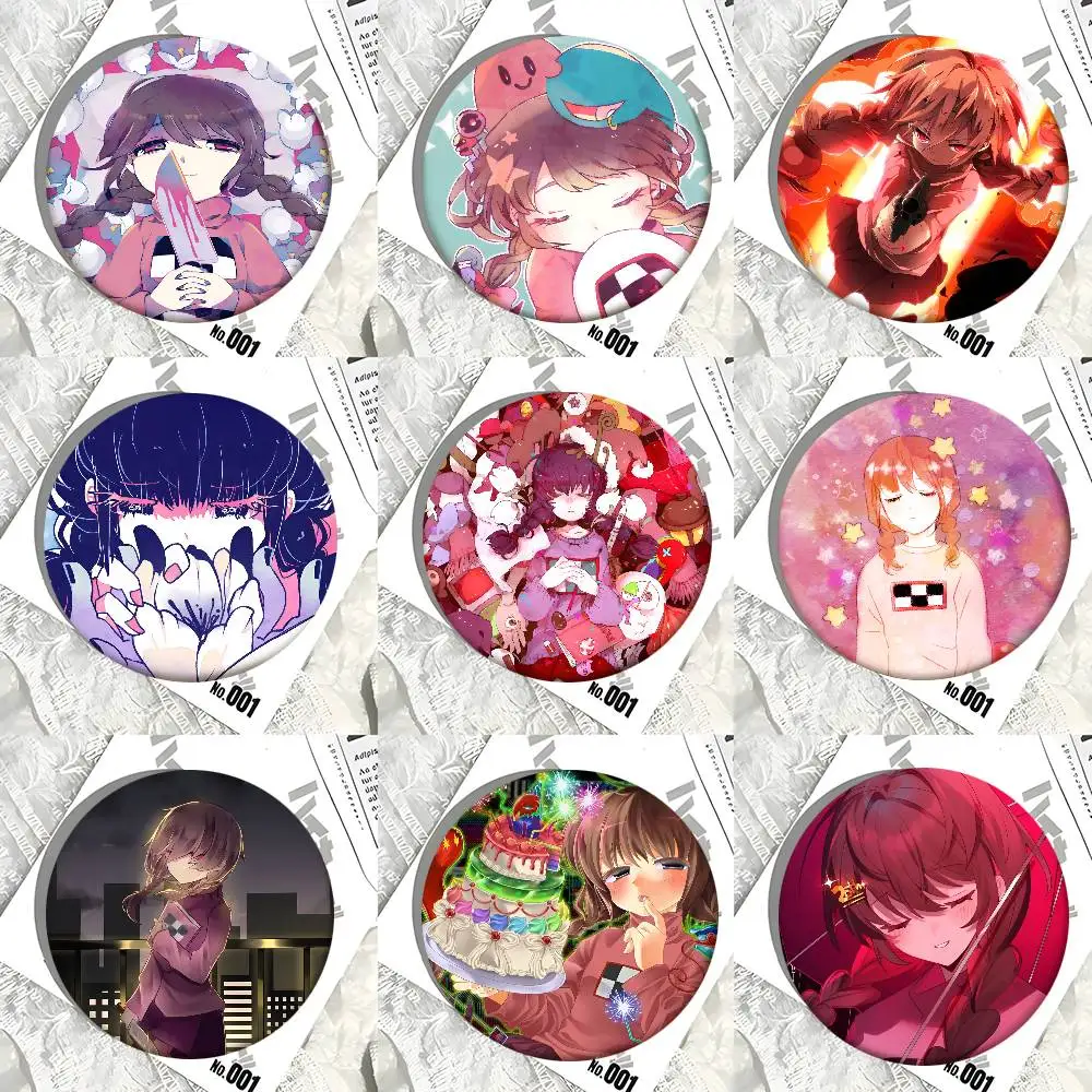 Madotsuki Yume Nikki Anime Abzeichen Runde Abzeichen Weißblech Münze Brosche Kleidung Rucksack Zubehör Anstecknadel