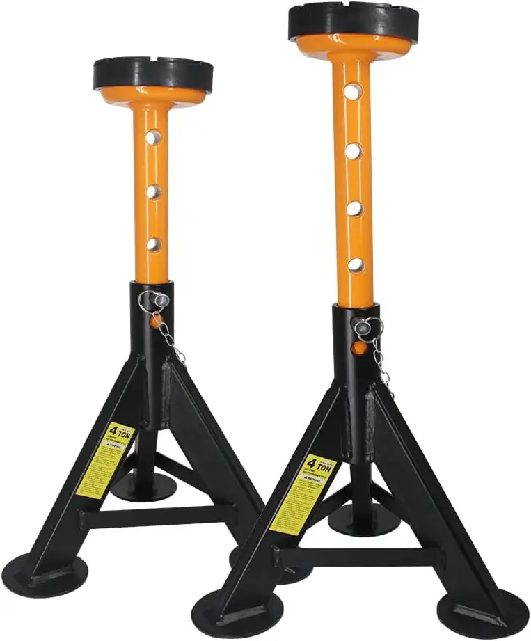 BESTOOL Jack Stands 4 Ton, Adjustable Car Jack Stand, 2 Pack | Heavy-Duty Carbon Steel; Dual Locking Pins; 7-Position 13.5–21.6