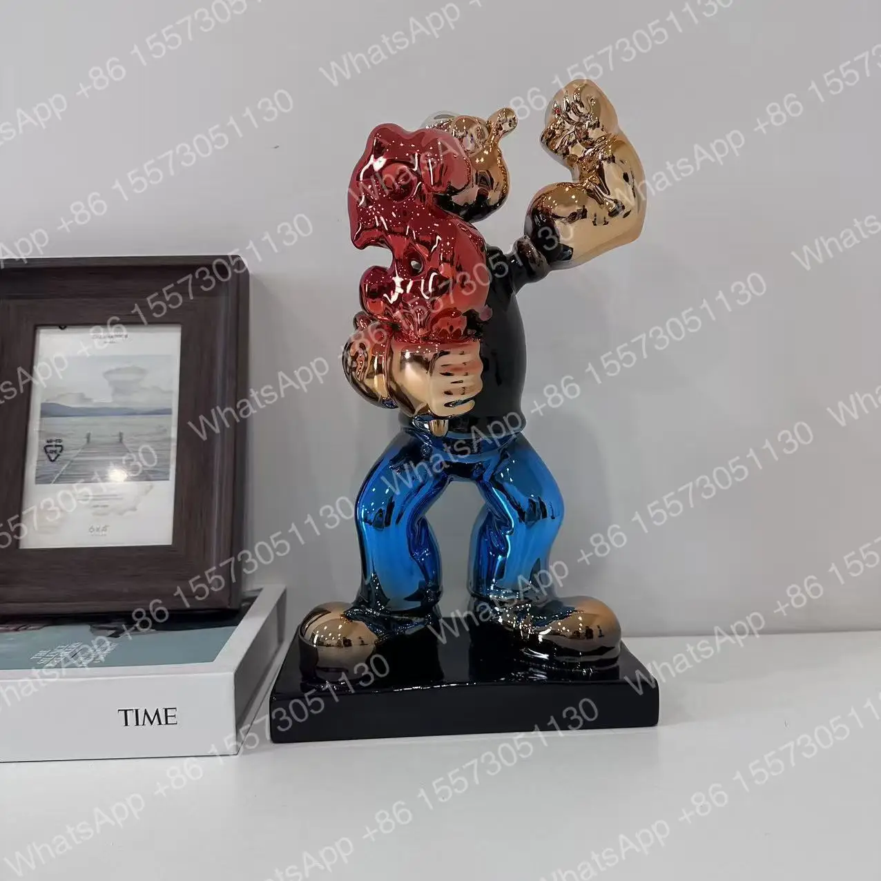 Cartoon Character Model Decoration, Creative Photos, Commercial Beauty Carving, Popeye Fiberglass Electroplated Soft Decoration