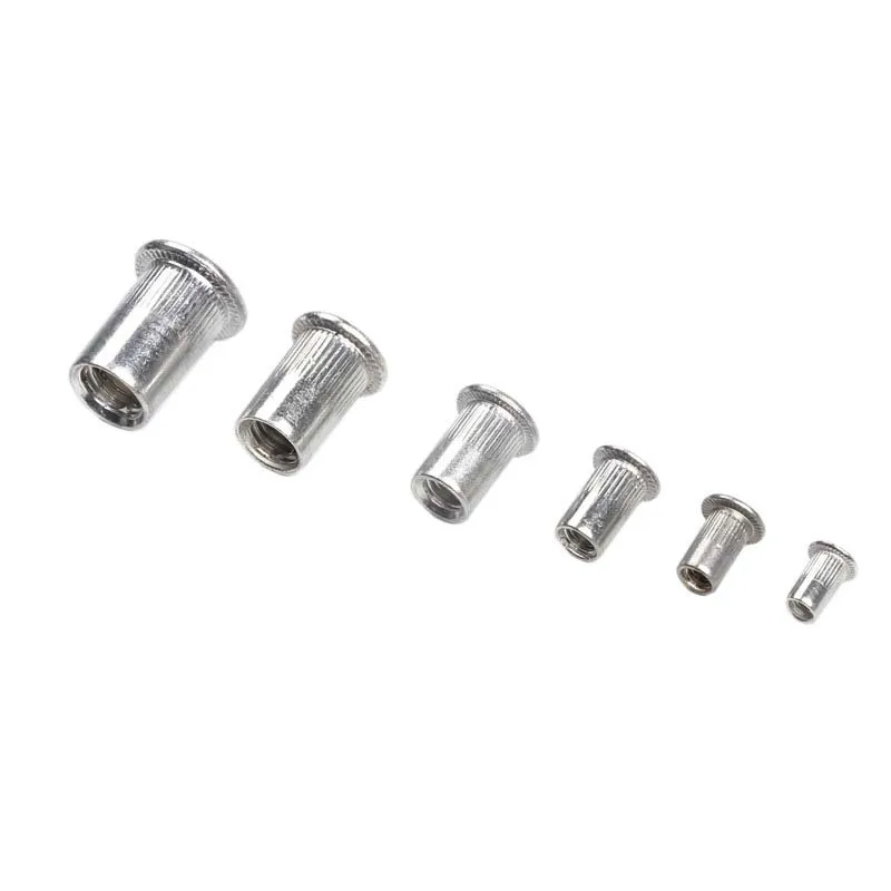 50/10 Stuks Aluminium Klinknagel Platte Kop Schroefdraad Klinknagel Insert Nutsert Cap Klinknagel Moer Kit M3 M4 M5 m6 M8