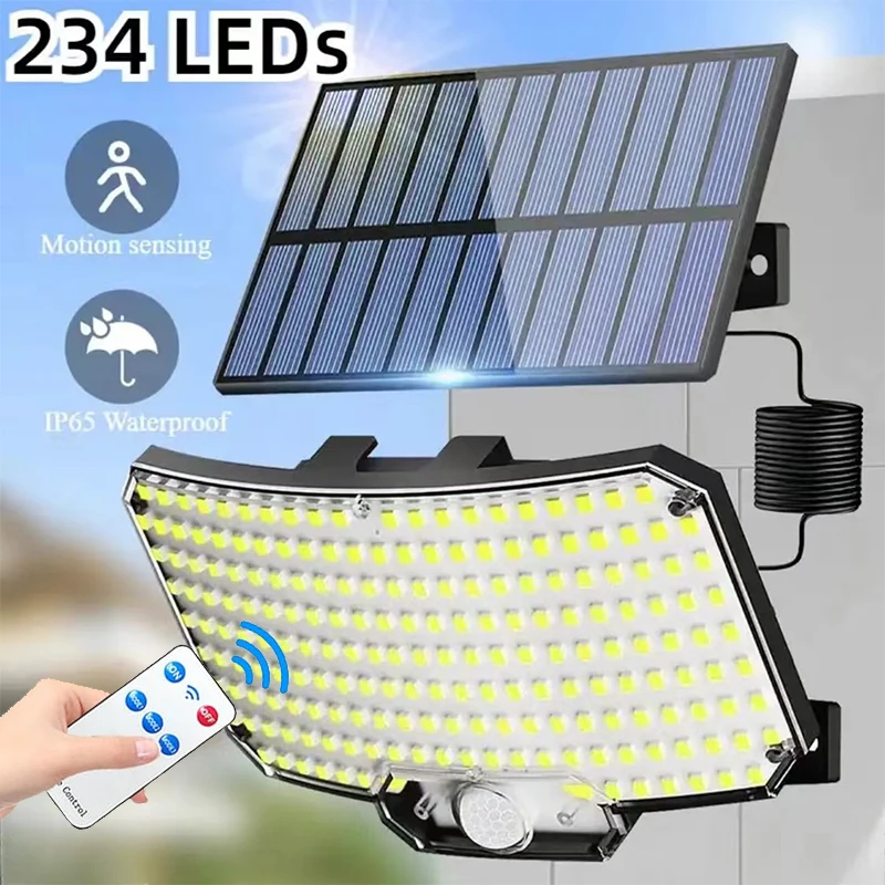 Lámpara Solar para Exteriores Súper Brillante con Sensor de Movimiento, Lámpara de Pared para Jardín LED de Alta Potencia, Resistente al Agua IP65, 3 Modos de Funcionamiento