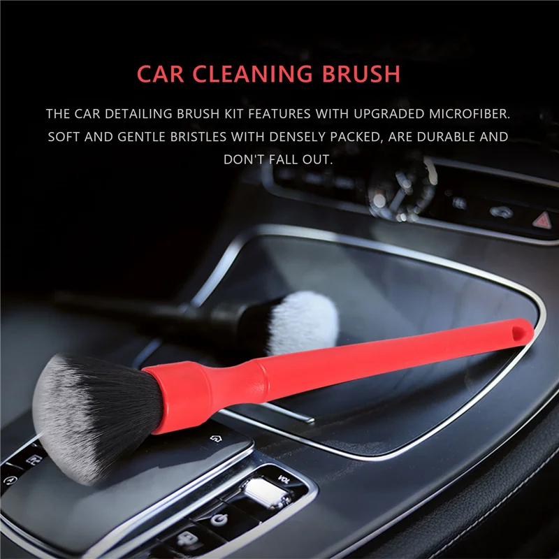 2PCS Car Super Soft Detail Brush, Comfortable Grip and Scratch-Free Cleaning, Beauty Eye Shadow Brush,Wheel Brush,