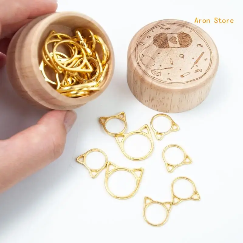 30 ชิ้น DIY ถักโครเชต์ Locking Stitch Marker หูแมวถัก Stitch แหวน H3CF