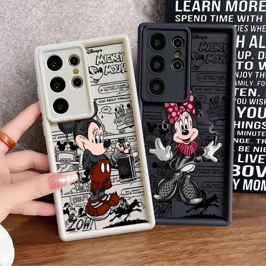 Tattoo Disney Mickey Minnie Case for Samsung Galaxy S25 S24 S23 Ultra S22 FE S21 S20 Plus Soft Phone Cover