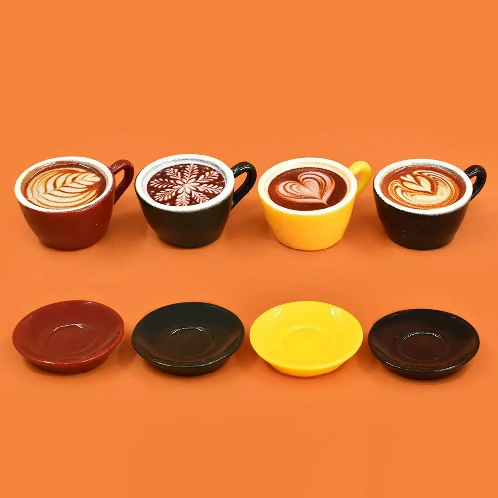 8pcs/set 1/6 Scale Miniature Dollhouse Latte Coffee Mug Mini Cup Model Toys for Accessories