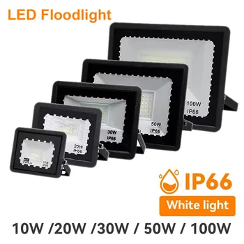 Holofote led 10w 20 30 50 100 ac220v refletor à prova d'água ao ar livre holofote luz de rua led lâmpada de parede externa para jardim