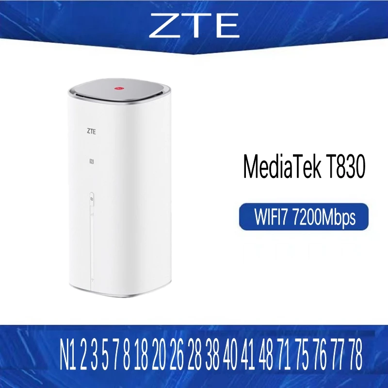 ZTE-デュアルイーサネットポートを備えたWifiルーター,5G,Wi-Fi 7 be7200,2.5g,NFC