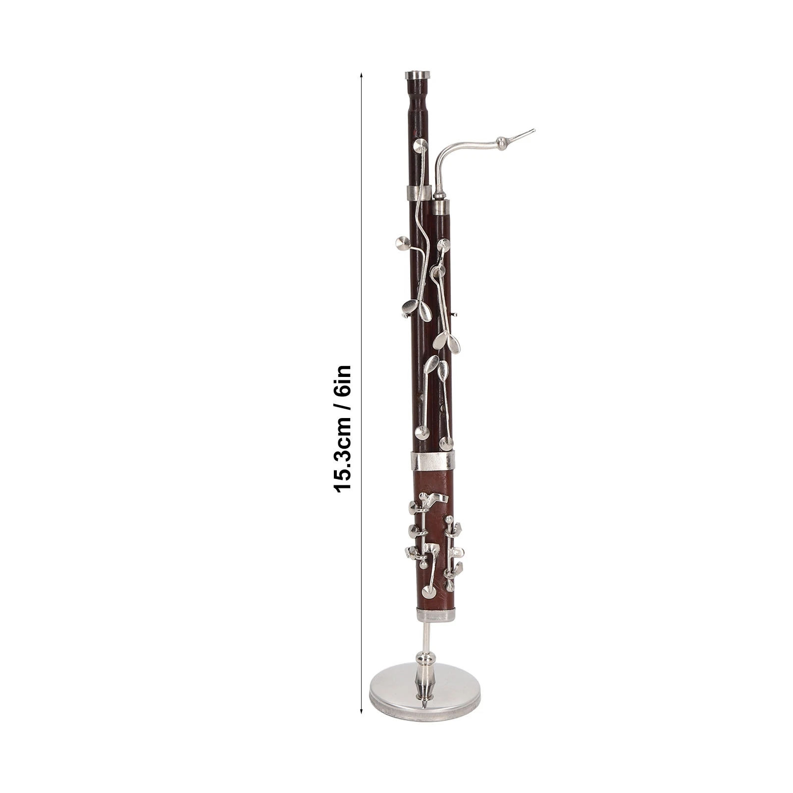 Miniature Bassoon Replica with Stand and Case Mini Musical Instrument Dollhouse Model Home Decoration - view 4