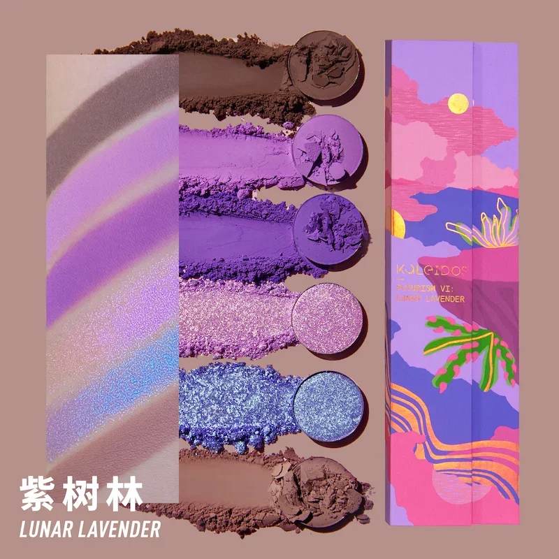 KALEIDOS フューチャリズム 6 色アイシャドウ パレット 真珠光沢のある刺身シティ パープル フォレスト アース マット CD