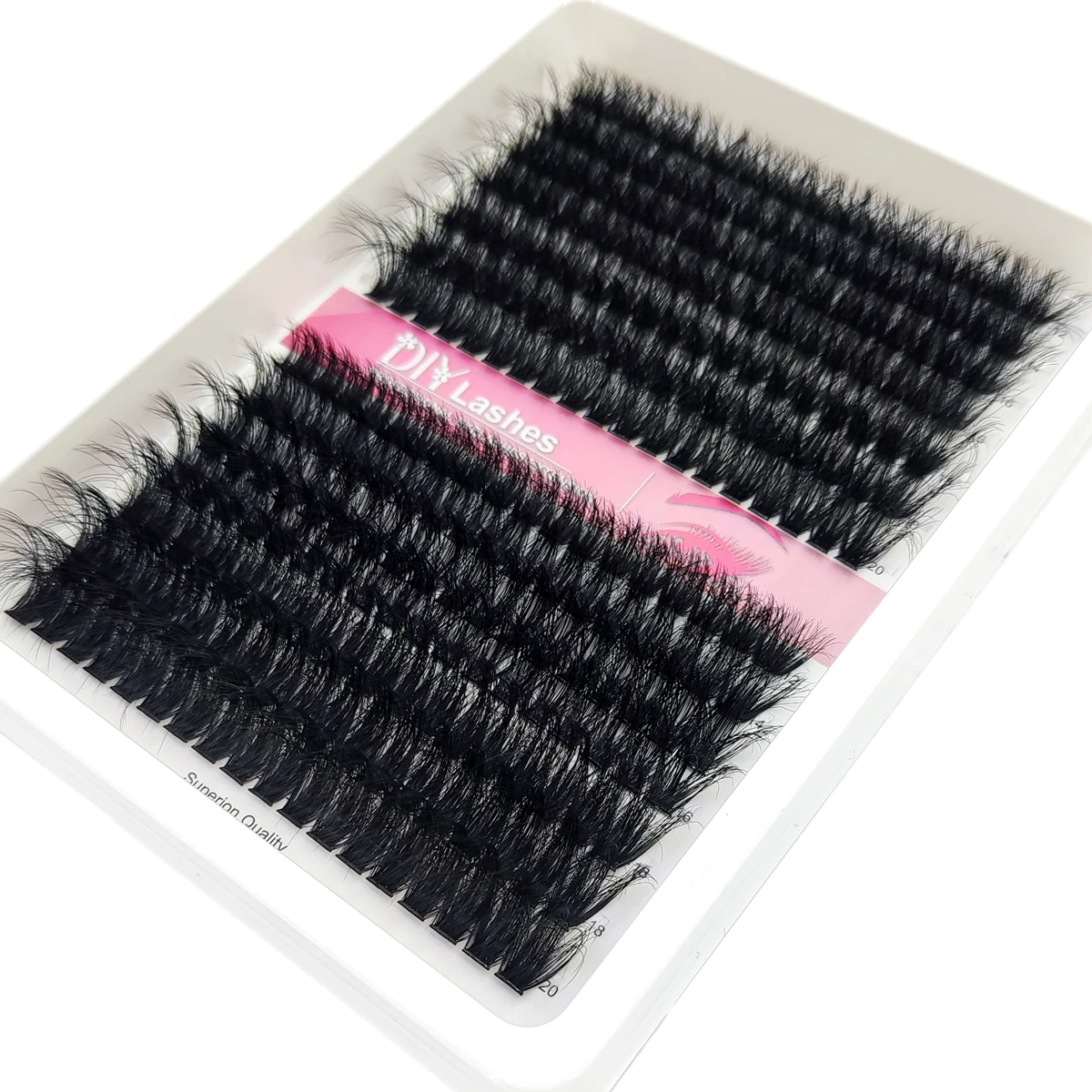 HBZGTLAD 8D Luxuriöse Flauschige DIY 80D-300D Wimpernbüschel 10-20mm Gemischte Länge Wimpernverlängerung 0,07mm Russische D-Curl Dicke – Detail 5