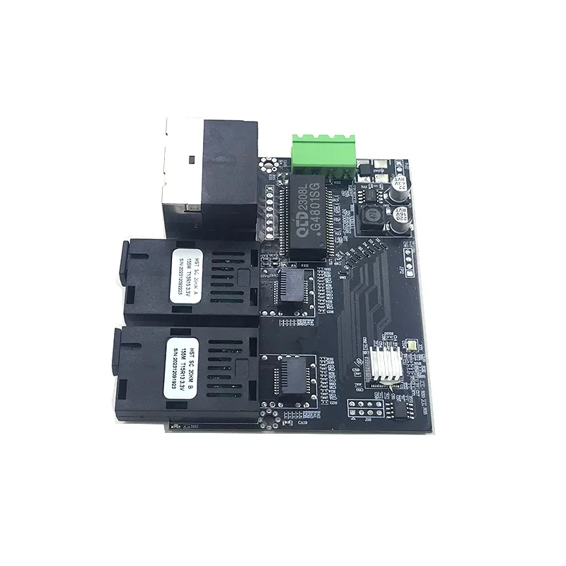 2sc4port ตัวรับส่งสัญญาณพอร์ตไฟเบอร์ออปติก802.3at/af POE 48V 2 * SC ยาว100เมตร