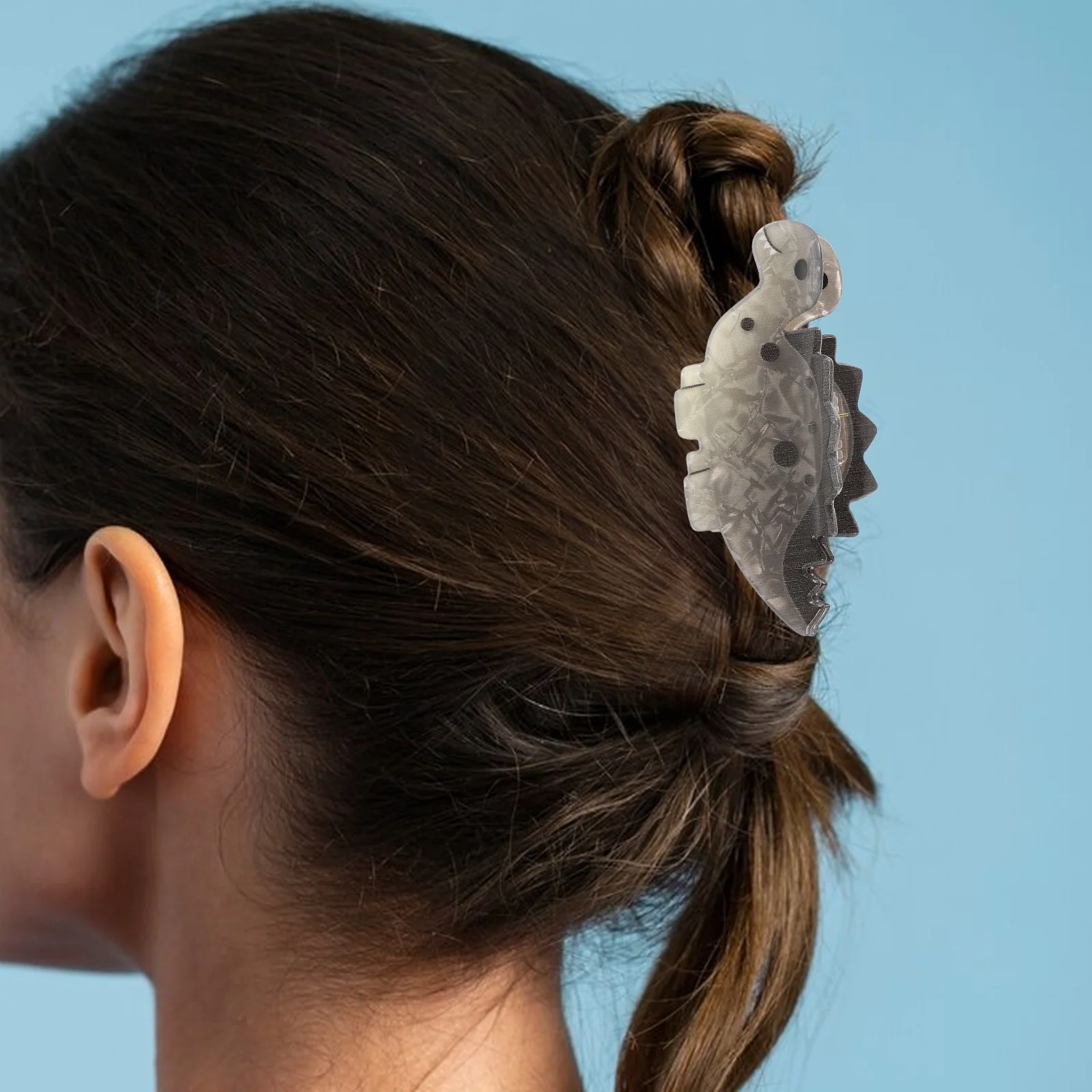 

Hair Clips Little Dinosaur Hairpin Claw Clamps Cartoon Accessories Light Grey Fun