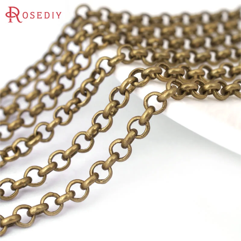 2 metry 1.4MM 1.6MM 2MM 3MM 3.8MM Okrągłe ogniwa Łańcuchy Naszyjnik Łańcuchy Biżuteria Materiały do tworzenia Naszyjnik Diy Findings Akcesoria
