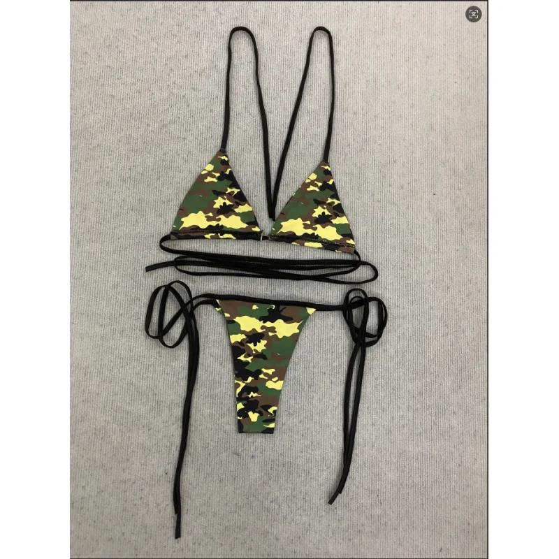 

Summer straps neck hanging design sexy spicy style beach split swimsuit