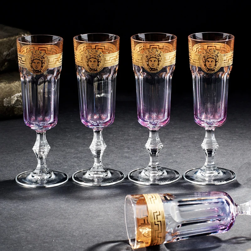 

Crystal glass wine glasses, grapes, gold and silver 2 colors