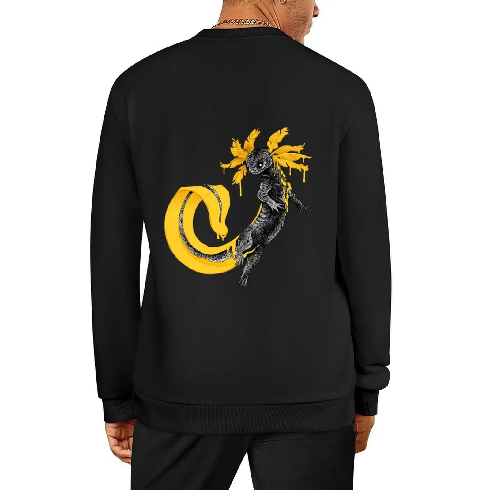 

Golden Axolotl Pullover men's sweat-shirt set men's autumn clothes men's winter sweater men wear hoody