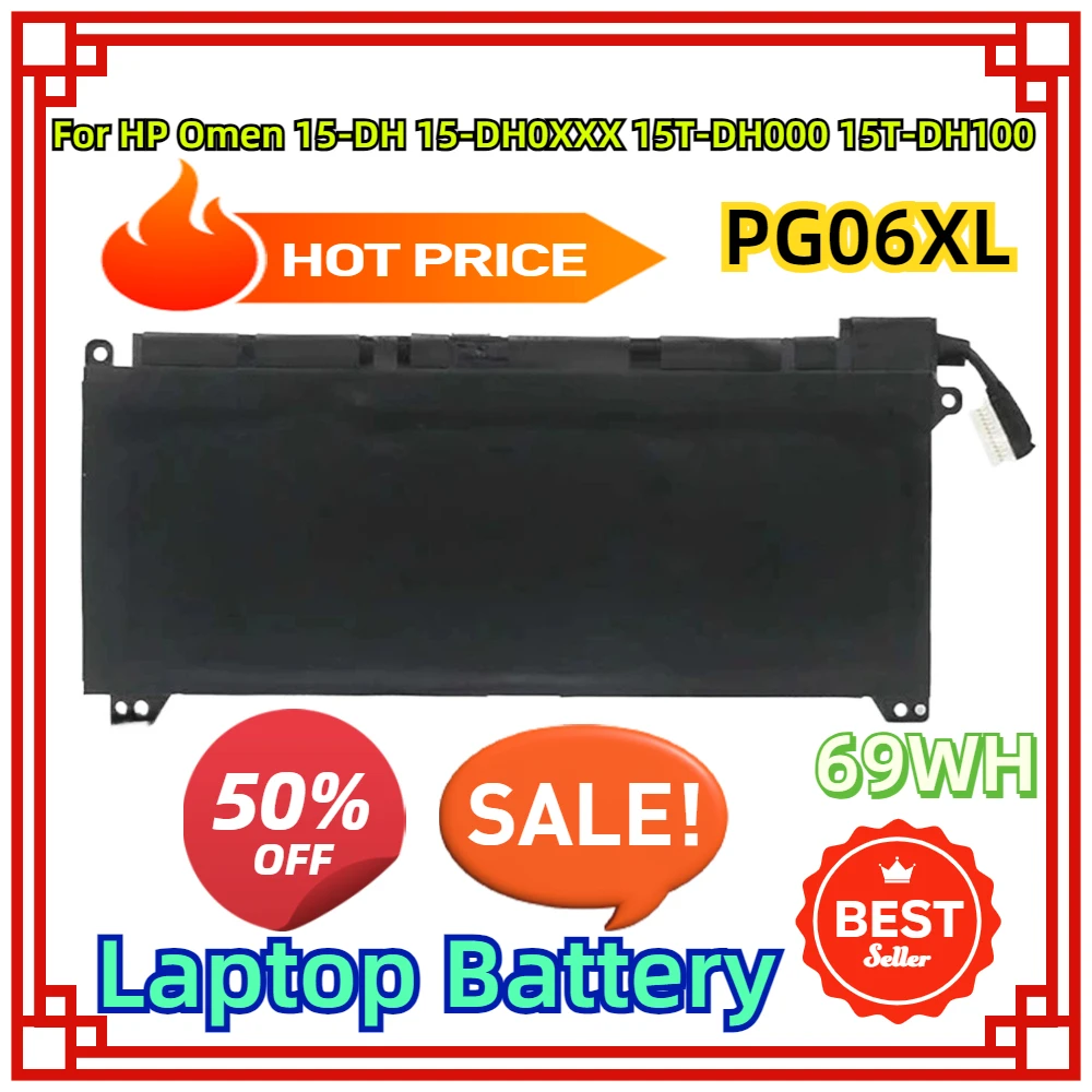 

For HP Omen 15-DH 15-DH0XXX 15T-DH000 15T-DH100 15-DH1010CA TPN-C143 HSTNN-DB9F L48431-2C1 L48497-005 New Laptop Battery PG06XL