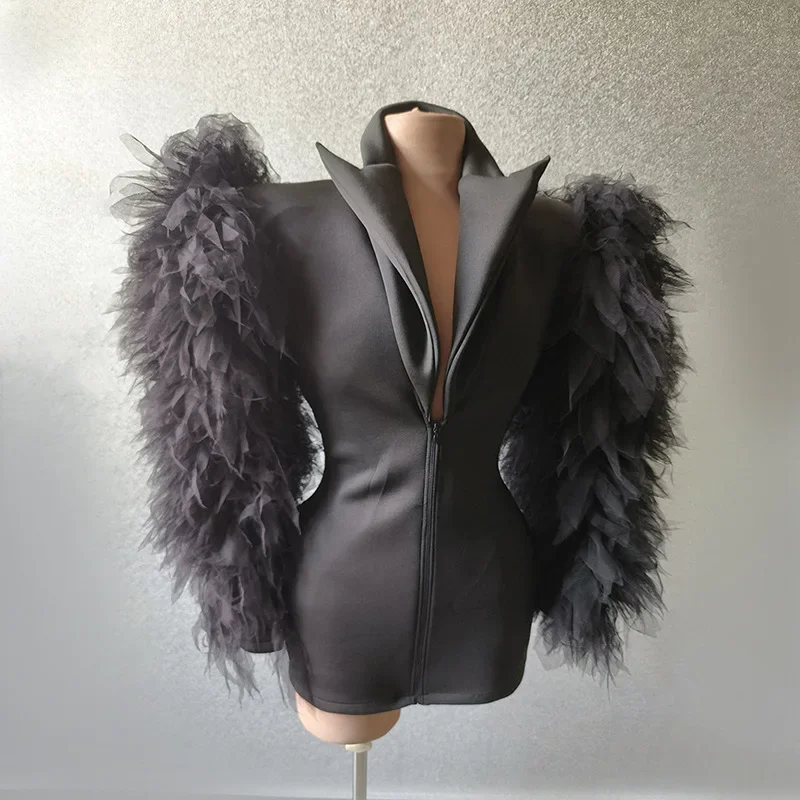 Błyszczące Perłowe Srebrne Kryształki Głęboki Dekolt w Serek Damskie Dopasowane Kombinezony Kostiumy Drag Queen na Imprezę Urodzinową Krótka Sukienka