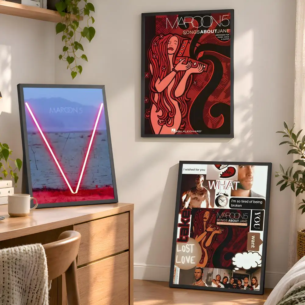 M-Maroon 5 Band Poster Aesthetic Wall Art Bedroom Living Room Dorm Office Home Decor