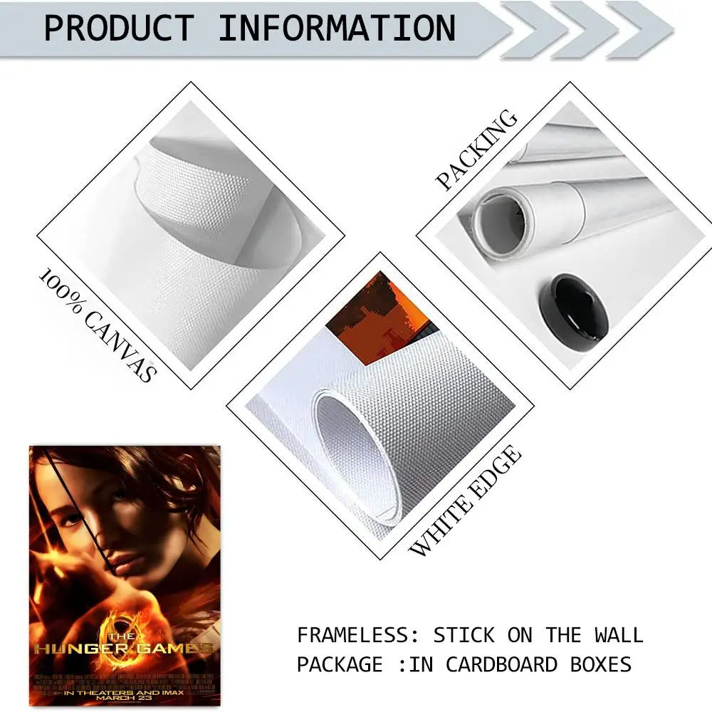 حار T-ألعاب الجوع فيلم اللوحة الخط قماش HD ملصق جدار الفن الداخلي المدخل ديكور المنزل هدايا العيد