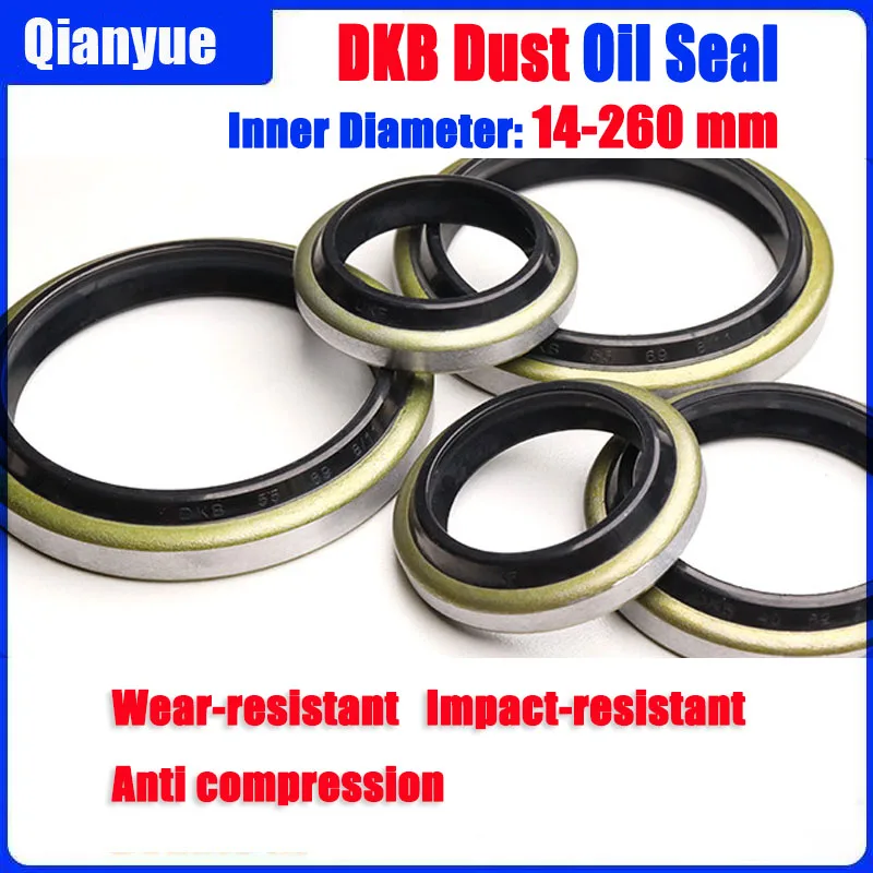 DKB Dust Oil Seal ID 14-260mm – Wear Resistant Wiper Seal for Hydraulic Cylinders (Metal Case, NBR, Anti-Extrusion)