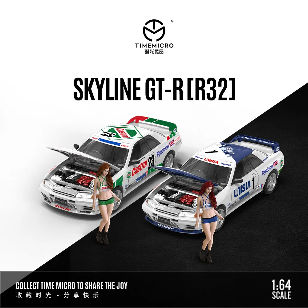 

*Pre-order*TimeMicro 1:64 GTR R32 Racing Car Painting Simulation Alloy Car Model for Hobby&Collectibles&Display&Gift