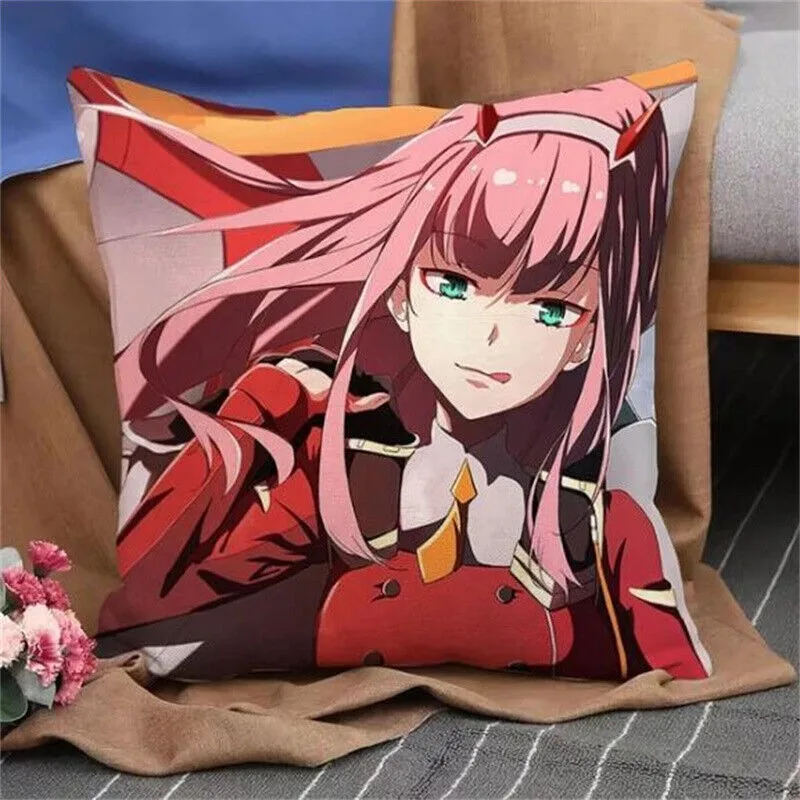 Funda de almohada estampada Darling In The FranXX, funda de cojín para sofá, decoración