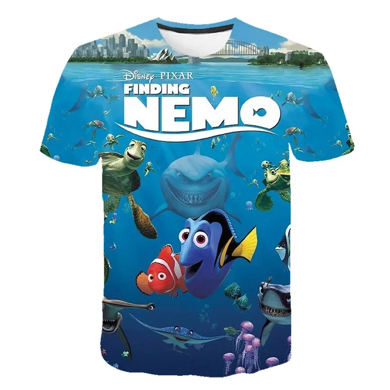 Disney-camisetas de dibujos animados en 3d para niño y niña, Top informal con estampado de la película Finding Nemo, ropa de calle, 2024