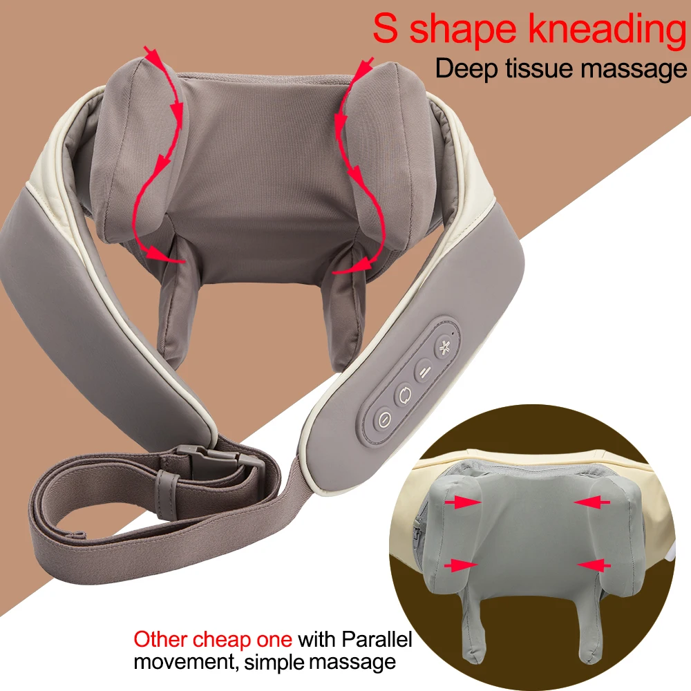 Kneading Shiatsu Neck Massage Shawl Chiropractic Back Massager for Neck Shoulder Relax Heating Neck Massageador Massagem