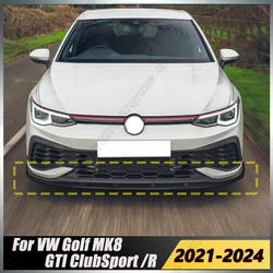 Maxton Style For VW Golf MK8 GTI CS/R 2021-24 Gloss Black Car Front Bumper Lower Lip Spoiler Splitter Canard Deflector Body Kit