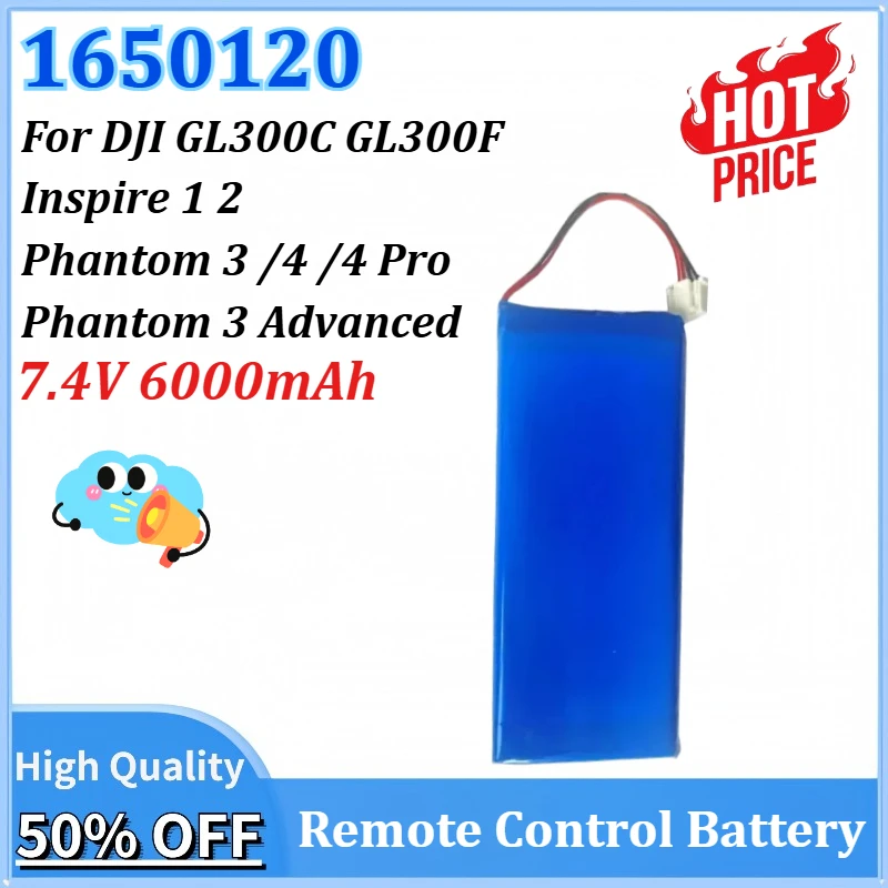 

1650120 7.4V 6000mAh Battery for DJI GL300C GL300F Inspire 1 2 Phantom 3 /4 /4 Pro Phantom 3 Advanced Remote Controller Battery
