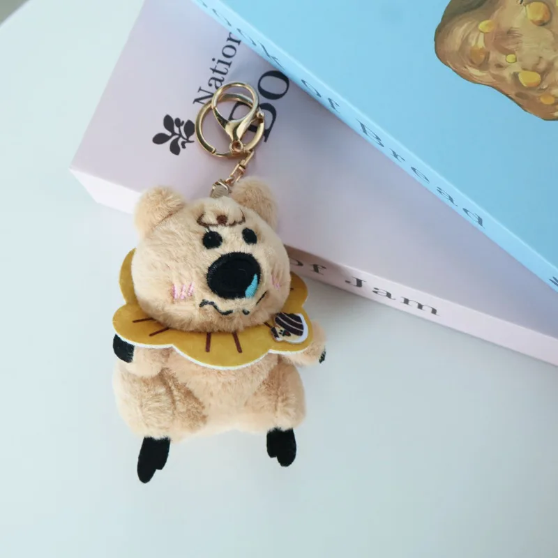 Nuovo simpatico orso peluche bambola ciondolo portachiavi cartone animato carino morbido campana pepe orso bambola coppia ciondolo decorazione regali