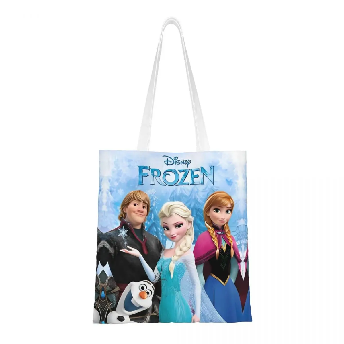 Women Men Frozen Elsa Princess Anna Olaf Tote Bags Large Capacity Shopping Bag for Child Handbags