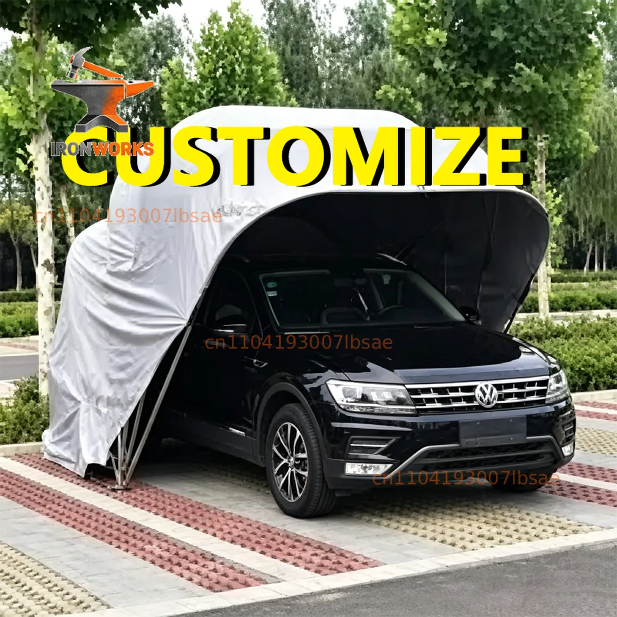 Any Size Custom Fully Automatic Folding Carport Waterproof Sunshade Mobile Garage Outdoor Parking Shelter Durable Oxford Fabric