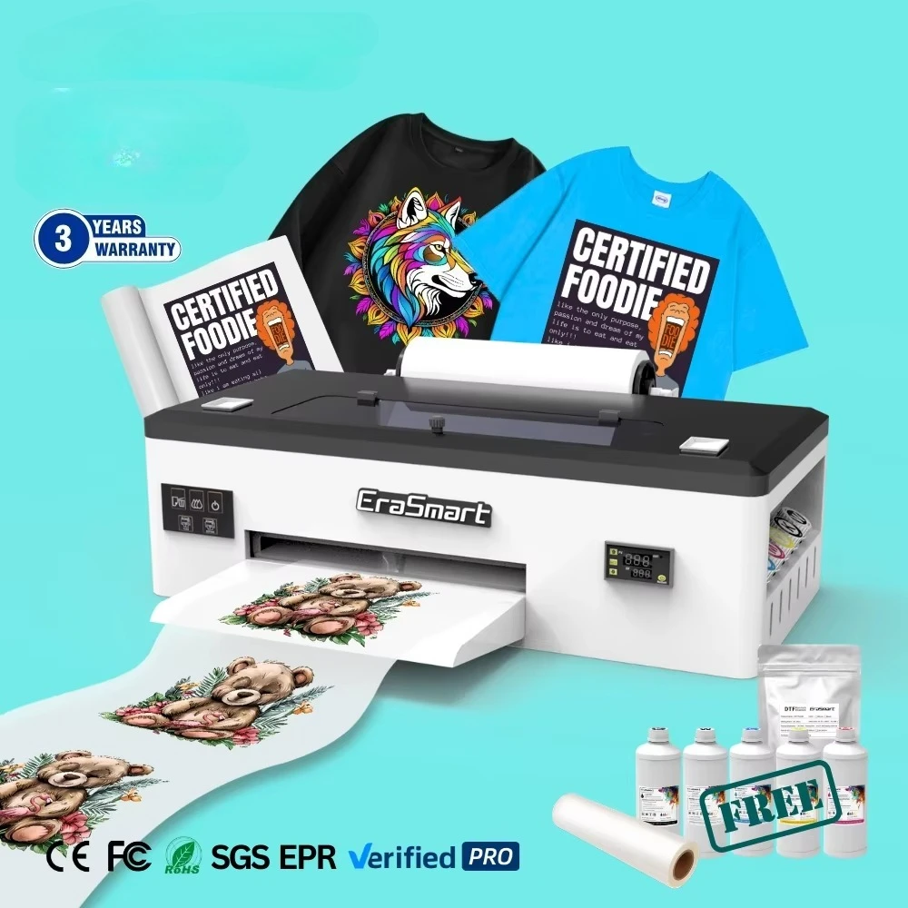 

Erasmart A3 Impresora DTF Printer Printing Machine Digital T-shirt Printing Machine Printer 30cm Impresora Small DTF Printer