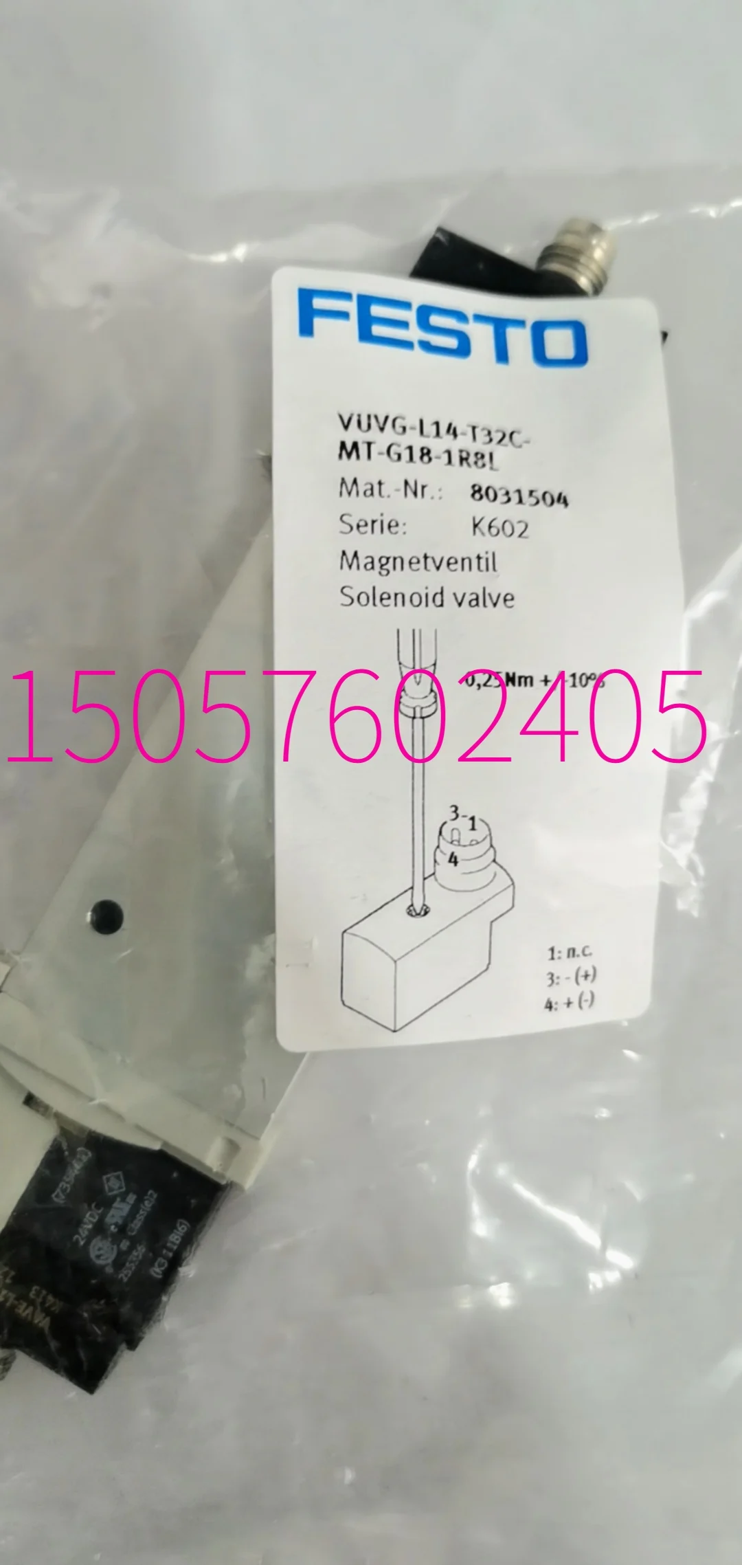 Festo FESTO VUVG-L14-T32C-MT-G18-1R8L Solenoid Valve 8031504 Spot.