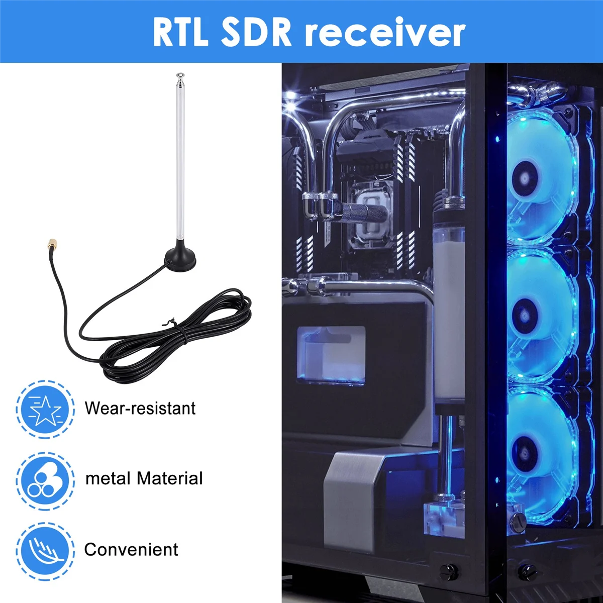 Y02ARTL-SDR Blog RTL SDR Receptor V3 RTL2832U 0,1 MHz-1,7 GHz TCXO SMA Receptor de rádio definido por software com antena