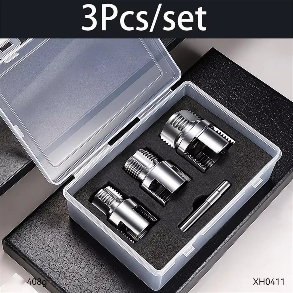 3pcs Integrated Pipe Threading Tool Internal External Thread Cutter Alloy Steel for PVC Water Pipe Plumbing Repair