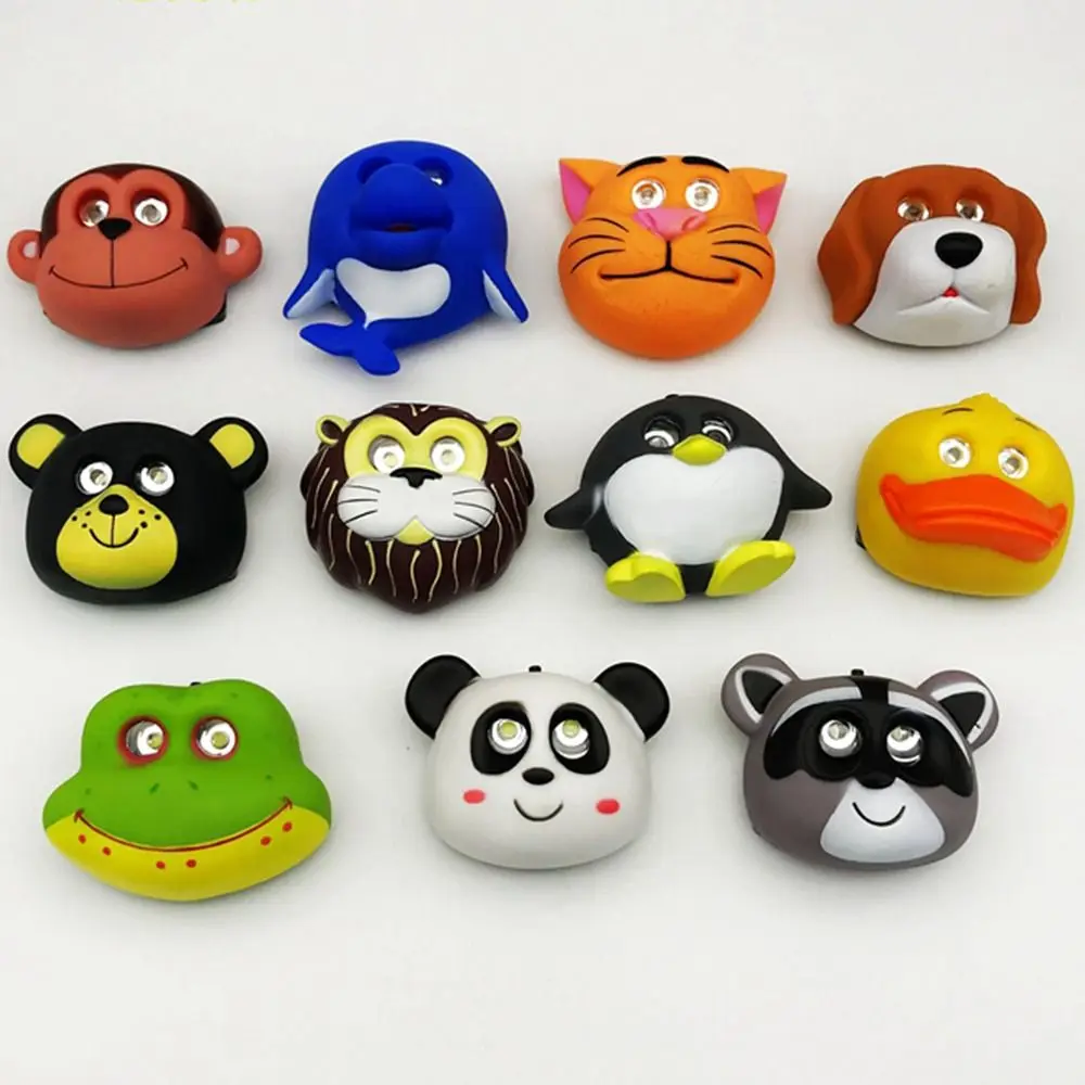 Gift Cartoon Animal Headlamp Cute Brightest Headlight Lightweight Elastic Headband Light Fishing