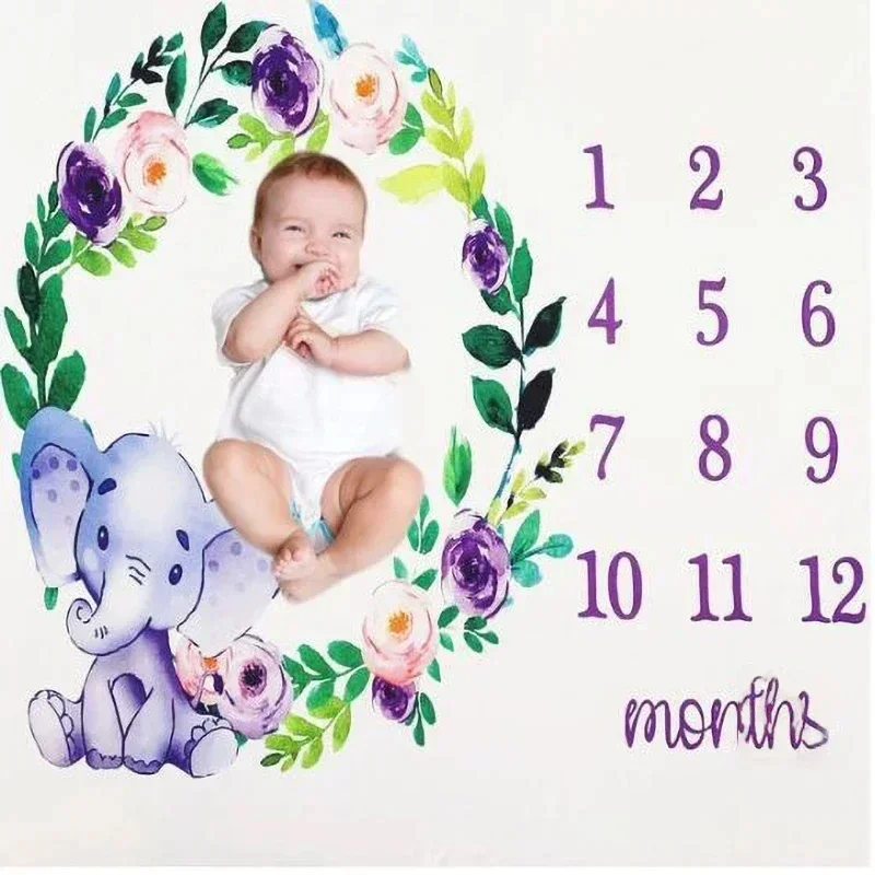 Newborn Photography Props Background Blankets Monthly Growth Milestone Blanket Photography Accessories Baby Background Cloth