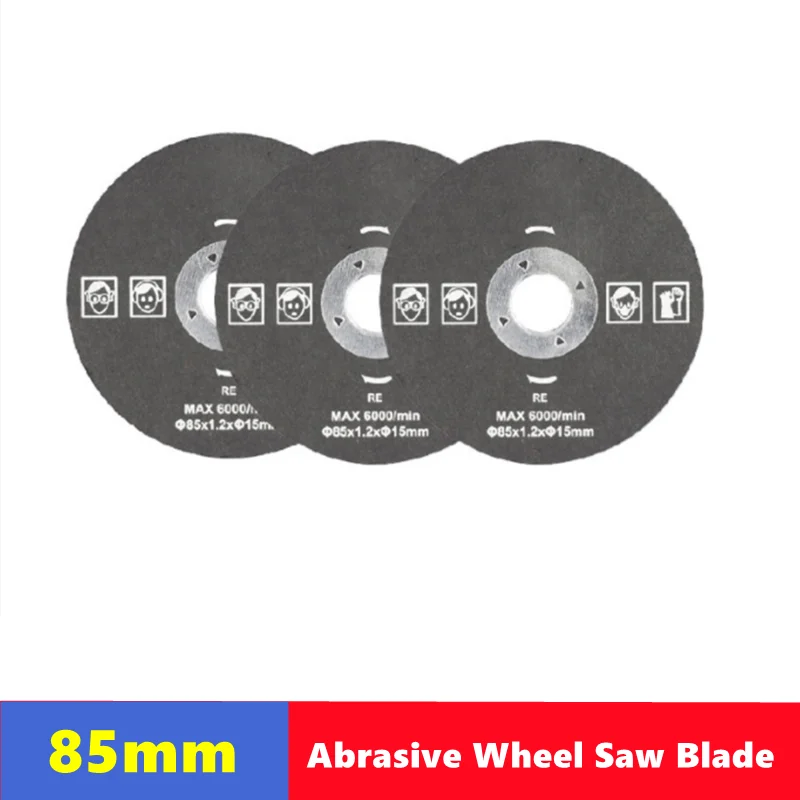 Abrasive Wheel Saw Blade, Circular Saw Blade para corte e moagem de metais, Discos de corte de rodas, Ferramentas abrasivas, 85mm