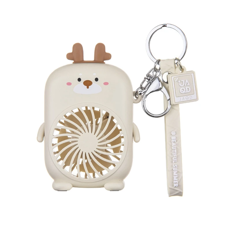 

USB Mini Portable Fans Summer Student Small Fan Charging Rope Key Chain Portable Cute Cartoon Fan