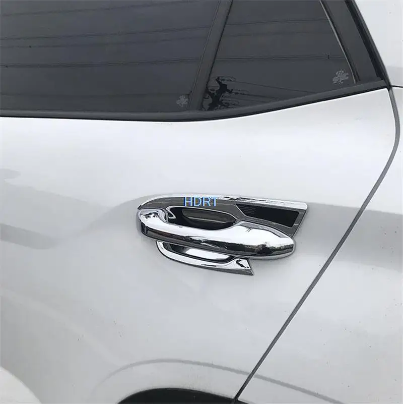 Car Door Handle ABS Chrome Bowl Cover Trims Frame Sticker For Hyundai IX25 Creta (Venue) 2020 2021 2022 Carbon Fiber Accessories