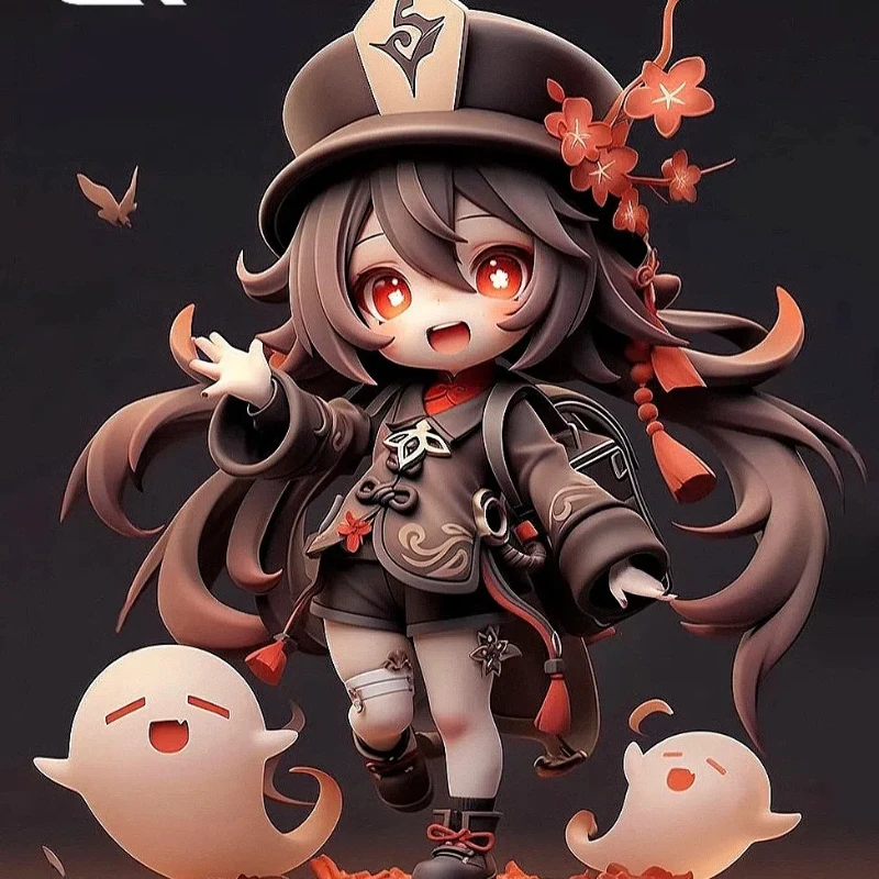 

Anime Collectible Doll Hu Tao Genshin Impact Figure Colorful Box Version Cute Ghost Girl Action Model Toy Gift for Fans Kids Adu