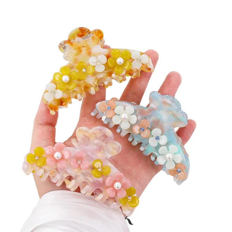 エレガントなフランスデザインの花柄ヘアクロウ、女性・女の子向け手作り美容ヘアジュエリー装飾アクセサリー-ビジネス旅行用