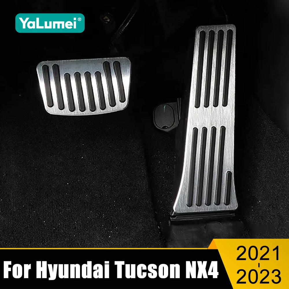 For Hyundai Tucson NX4 2021 2022 2023 2024 N Line Hybrid Aluminum Car Accelerator Brake Pedal Footrest Pedal Plate Cover Pad