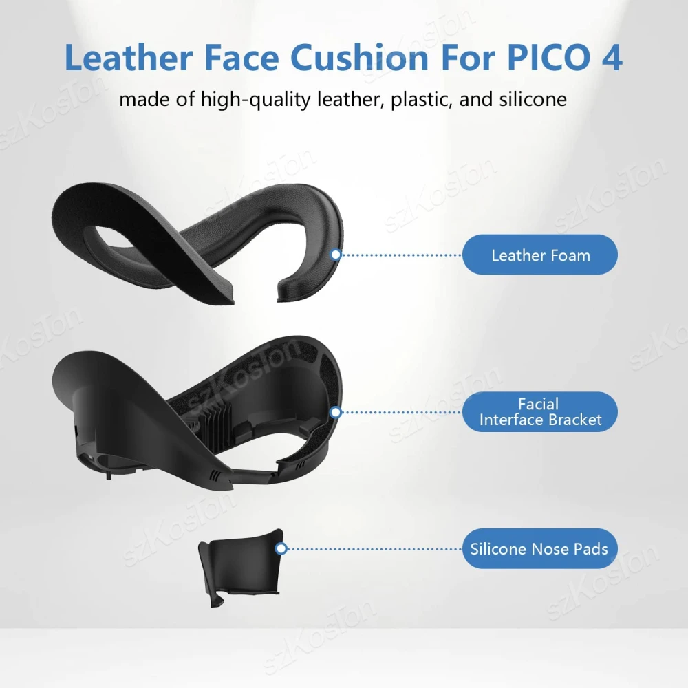 Face Interface Bracket for Pico 4 VR Headset Replacement Washable Sponge Leather Pad Anti-Light Face Cover for PICO4 Accessories